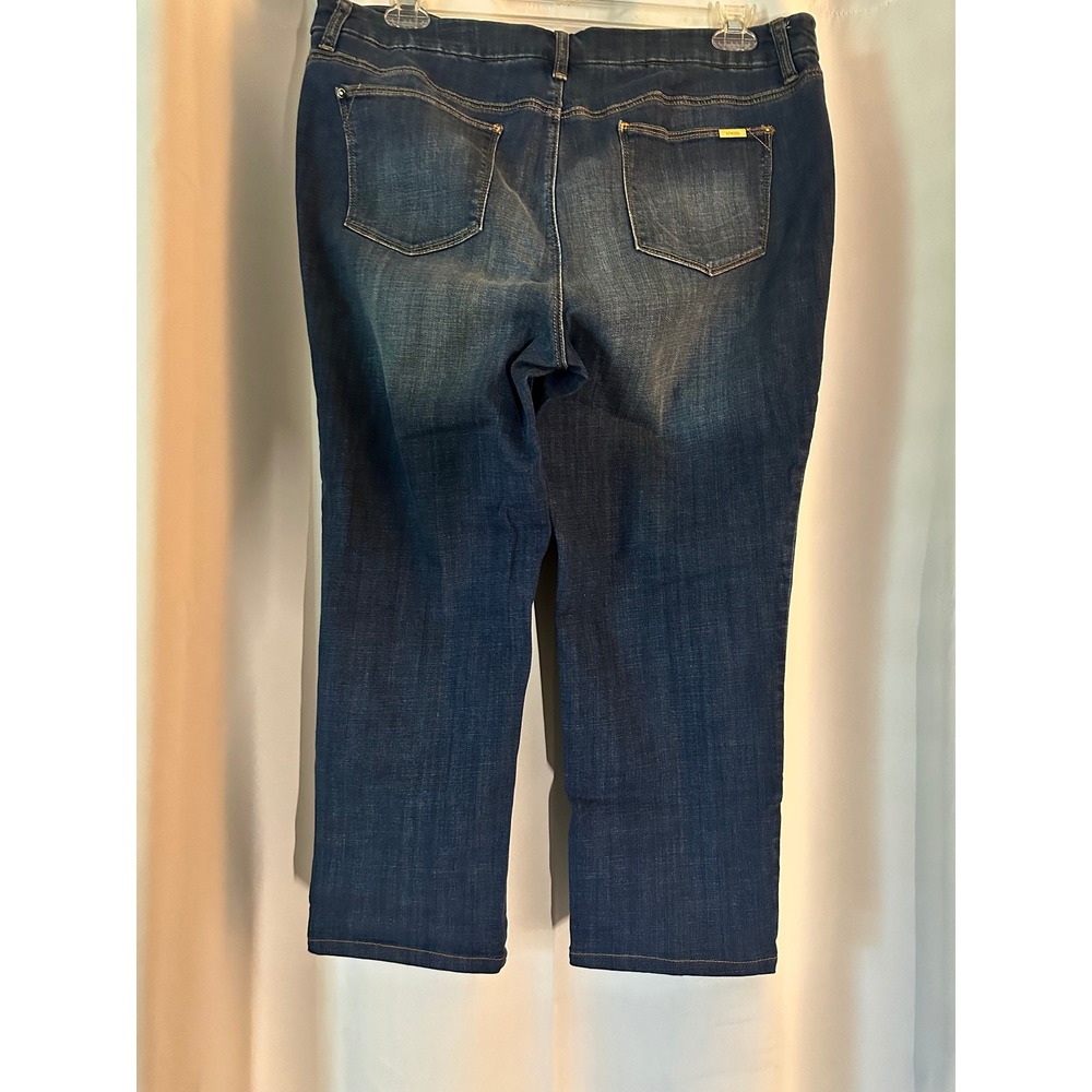 Chico's Girlfriend Ankle Jeans So Slimming Stretch Dark Wash Denim Size 3 / 16 - Picture 2 of 7